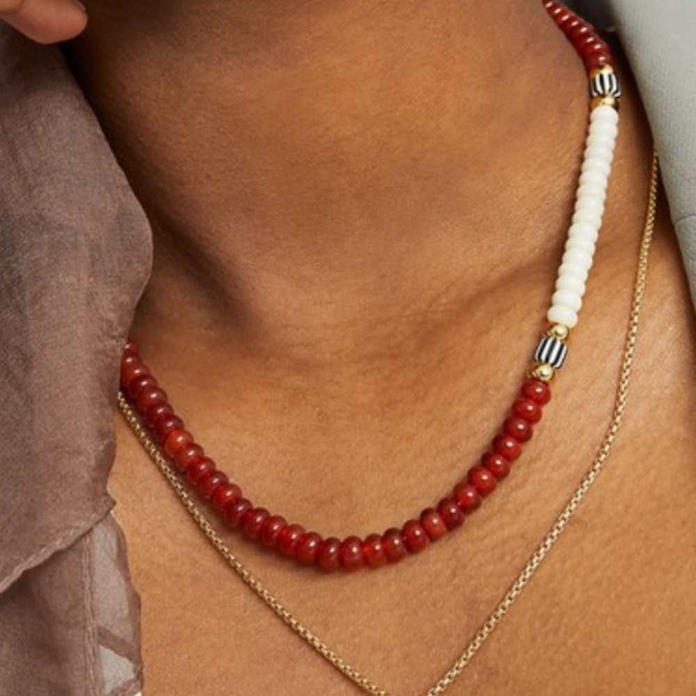 Mejuri agate gold over sterling choker necklace